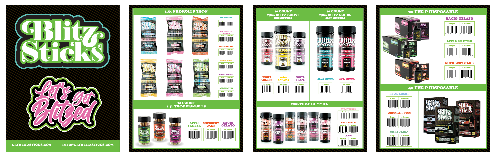 Blitz Sticks product catalog