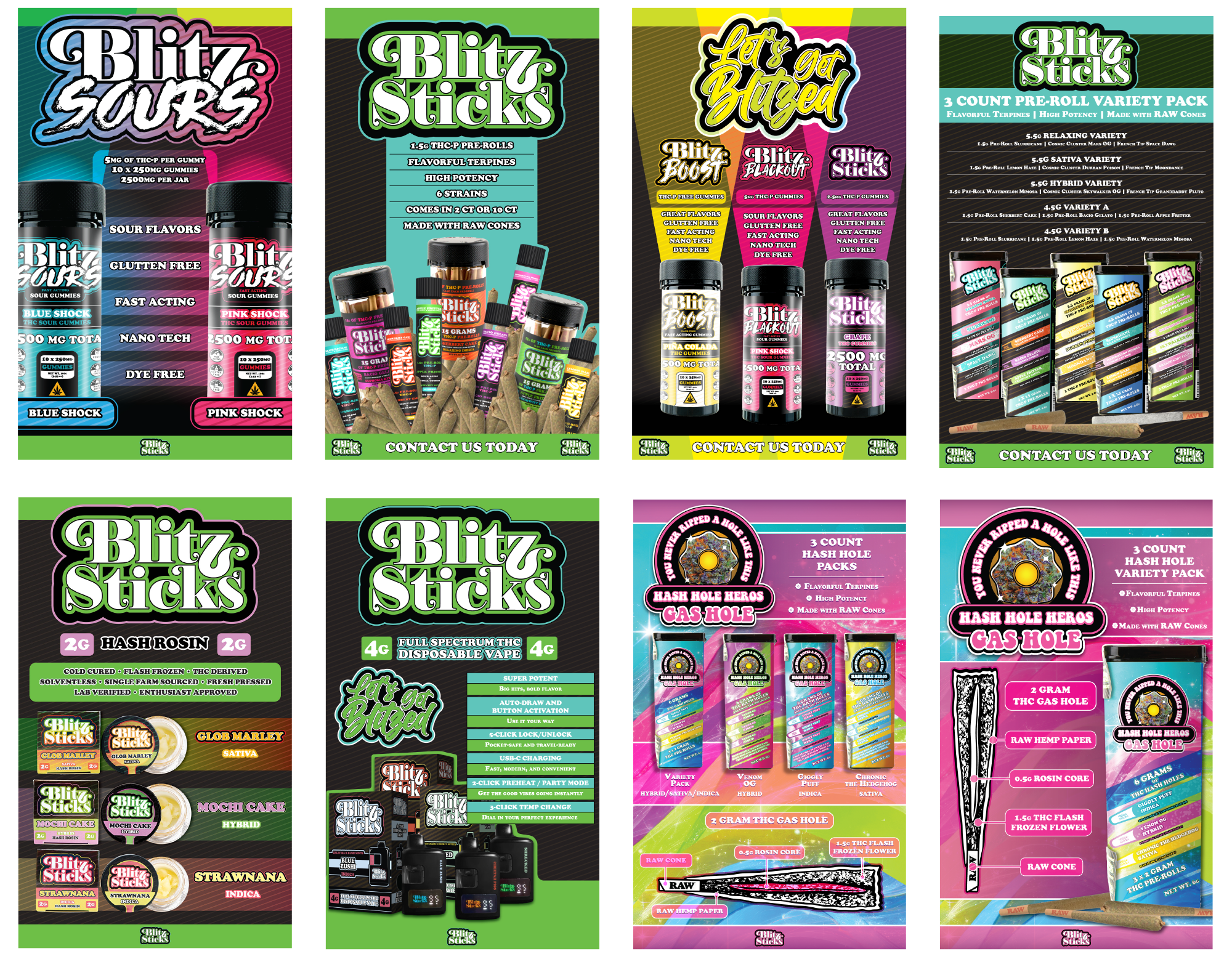 Blitz Sticks retail promotional materials