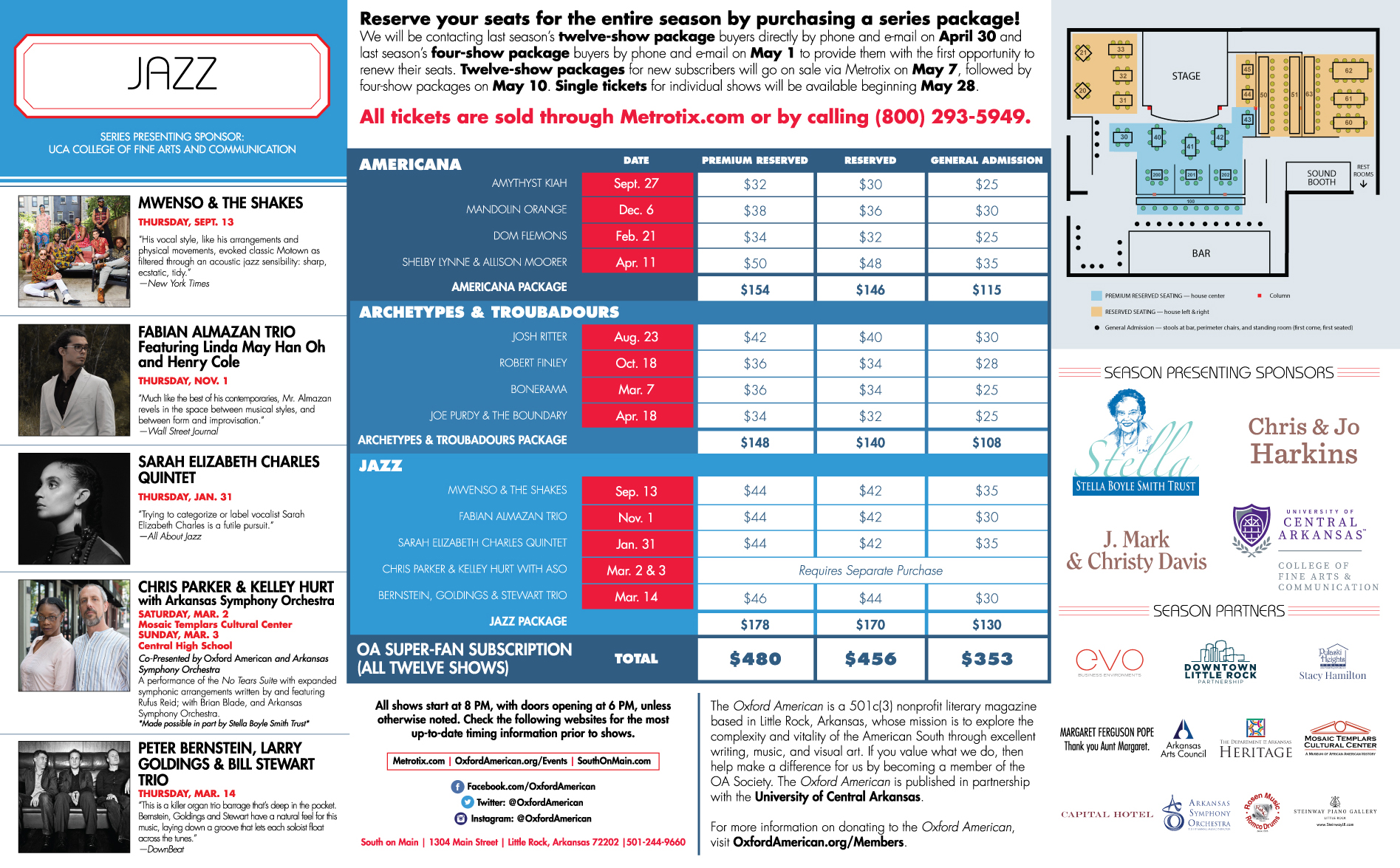 Oxford American Concert Series schedule and supporting materials
