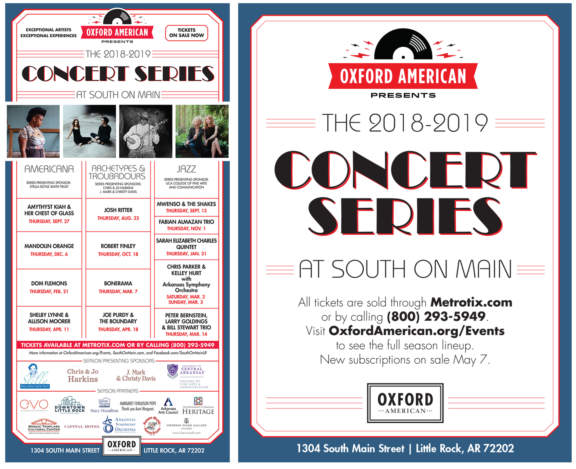 Oxford American Concert Series poster designs