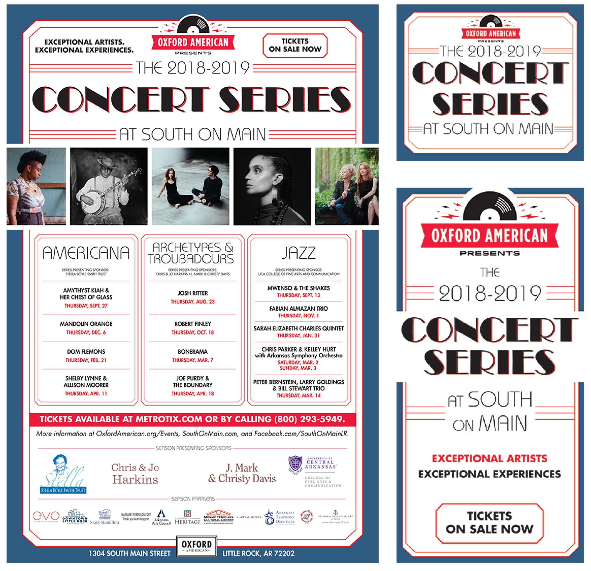 Oxford American Concert Series promotional designs