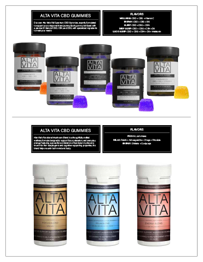 True Hemp Creations Alta Vita catalog page